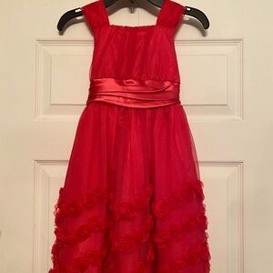 Little Girls Party Dress, dark pink, size 6.